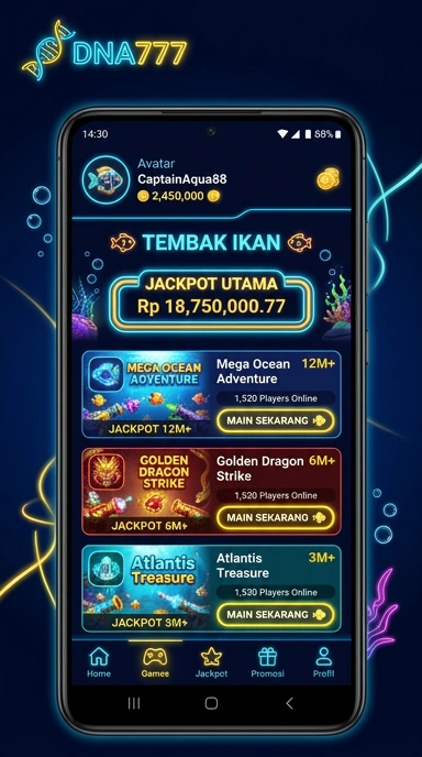Layar utama dna777 — antarmuka bersih setelah instalasi